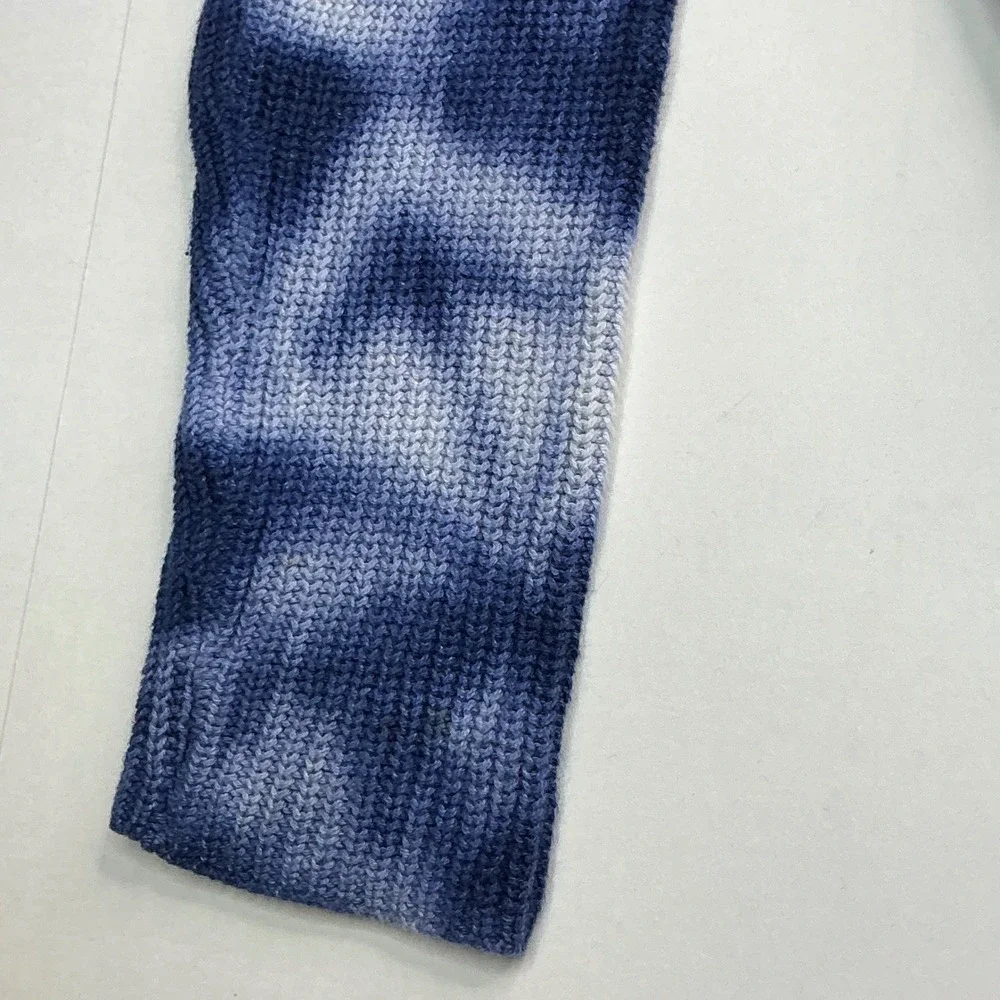 Justice Blue Tie Dye Knit Sweater Girls Size 8 Lace Up Side Detail Pullover